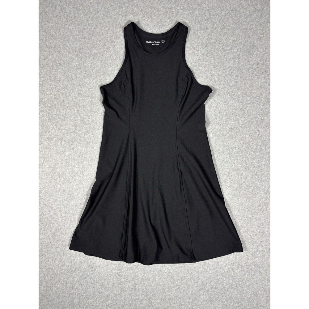Outdoor Voices Athena Dress Black Mini Athletic Lightweight Racerback Size Large